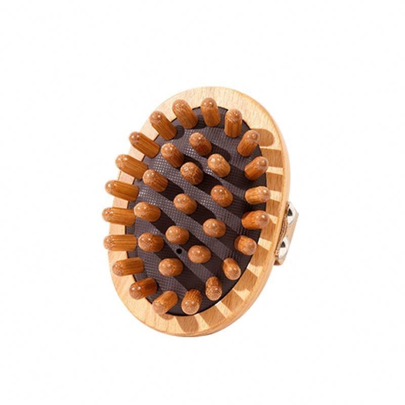 Massagebereich Ganzkörper Holzkörper Meridian-Massage-Bürste Gua Sha Massager-Kamm mit Luftbeutel für Kopfhaut-Massage-Kamm