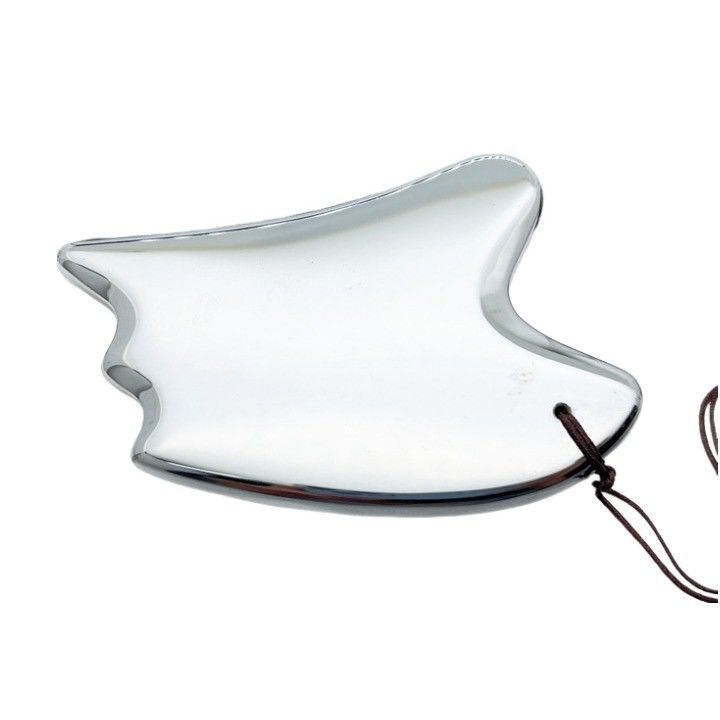 Natürliche Platte Terahertz Gua Sha Gesichtsmassage-Werkzeug Silber Herzform Massager für Schaben und Trigger-Punkte Behandlung
