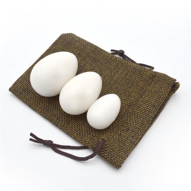Körper 45*30mm Weißgewalzte Yoni-Eier-Set für die Straffung der Vaginalmuskulatur und Heilsteine für Kegel-Übungen