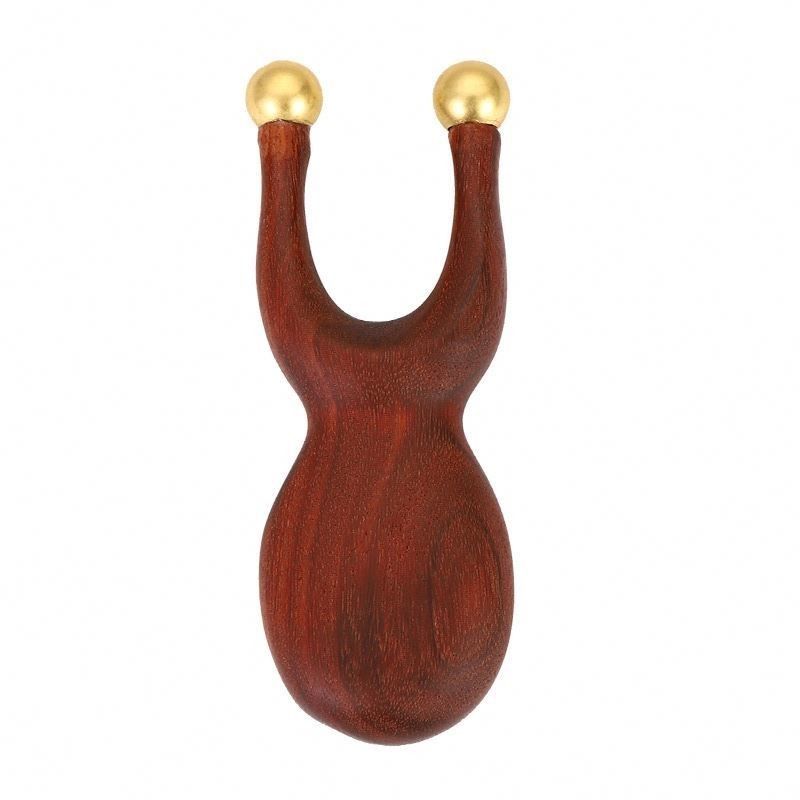 ISO9001-zertifiziertes Messing-Augenmassage-Werkzeug für Nasenbrücke Sandelholz Gesichts-Gua Sha Massage-Kamm 95*38mm Größe