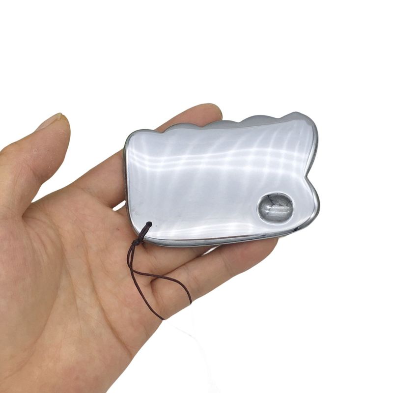 Stil Terahertz-Platte Schaben Massagetool Gua Sha Guasha Brett für Rücken Körpermassager Silber