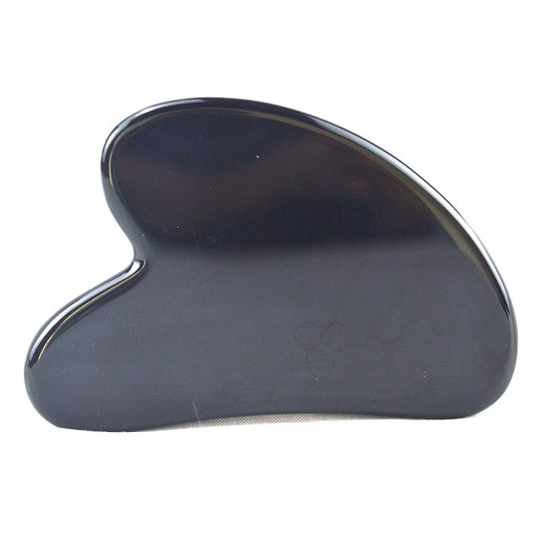 Herzensform Schwarz Obsidian Guasha 100% Natürlicher Jade Board Gua Sha Schrauben Massagetool Custom Logo für die Anpassung