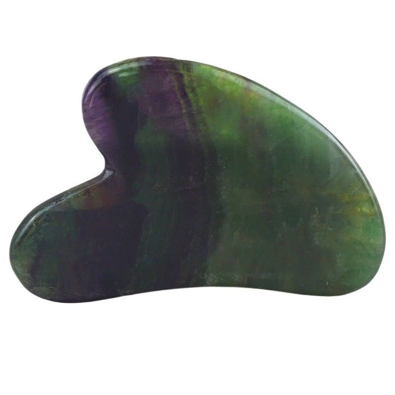 2024 Herz-Form Regenbogen Fluorit Gua Sha Massage Schraubwerkzeug für Body Spa