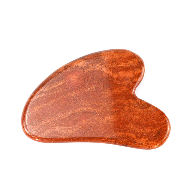 Körpermassage Rot Jasper Guasha Werkzeug Jade Stein Gesichtspflege Hautschaber Custom Logo Herzform Gesicht Gua Sha Massager Werkzeug