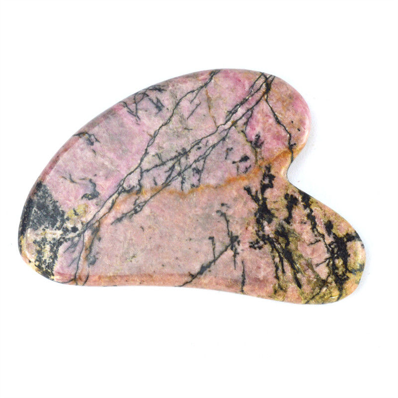 Muskelmassage Funktion Natürliche Herzform Rhodonit Stein Gua Sha Schraubbrett für Gesichtsschönheit und Körper Haut Gesundheitspflege Spa
