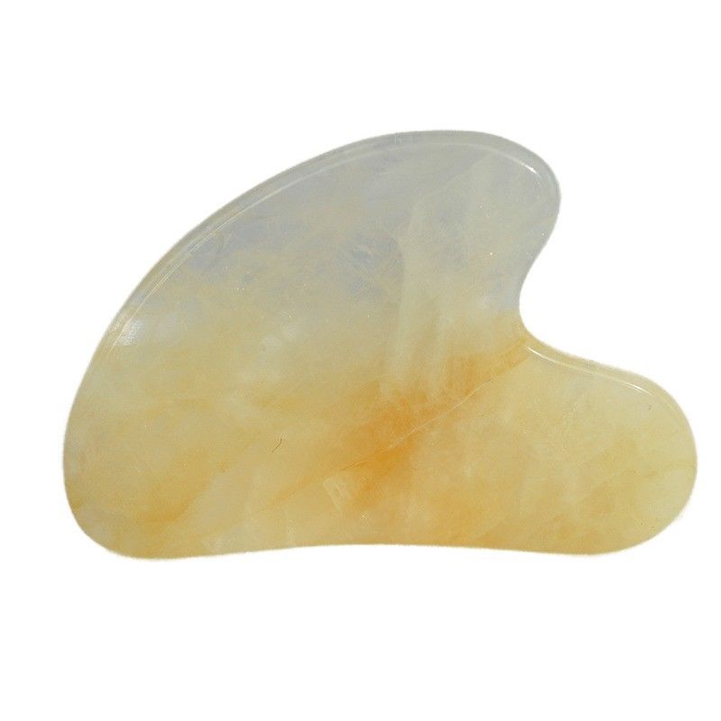 Natürliche Herzform Gelb Zitrin Gua Sha Schablone für Gesichts- und Körpermassage