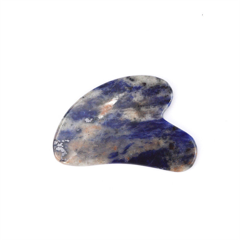 Körpermassage Ausrüstung Custom Logo Herzform Natur Sodalite Gua Sha Stone Selbstpflege Spa Gesichtslifting Schönheitssalon