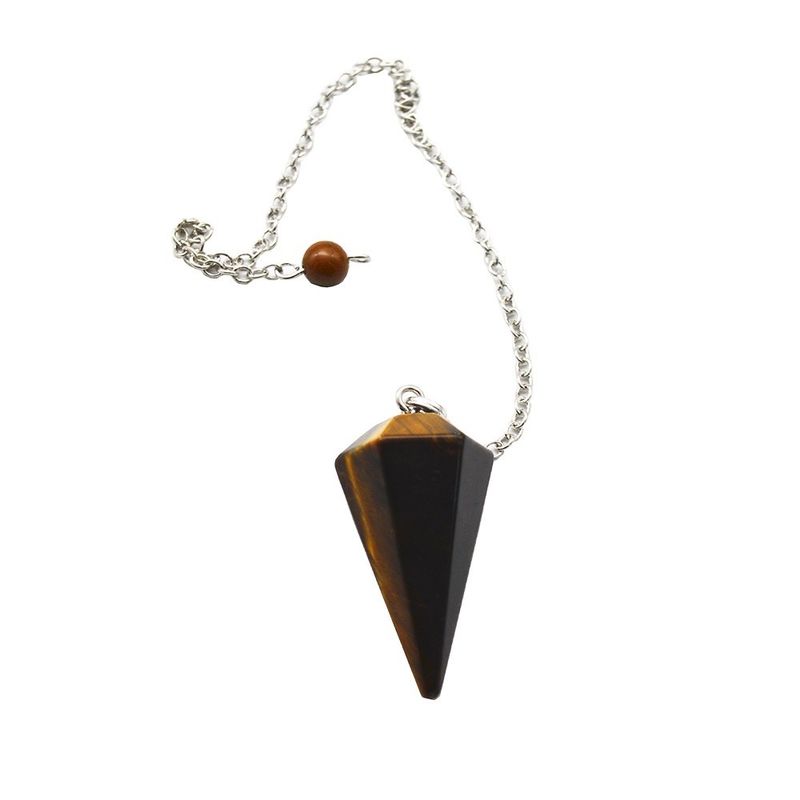Exquisite Natur Tiger Eye Chakra Pendel Kristall Anhänger Halskette für Männer und Frauen Bohemian