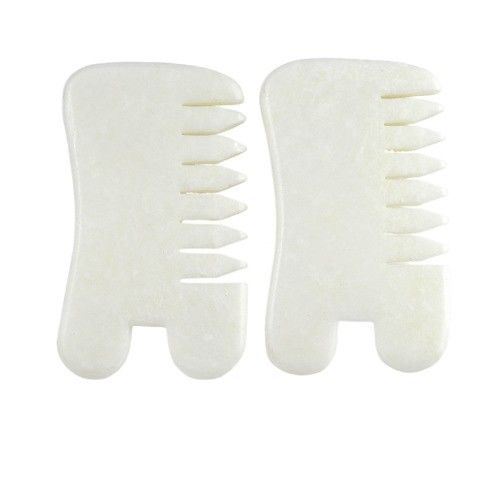 Natürliche Xiuyan Jade Gua Sha Kopfhaut Massage Kamm Guasha Kopf Massager Haar Gesundheitspflege Salon Schönheitsmittel für Muskelmassage