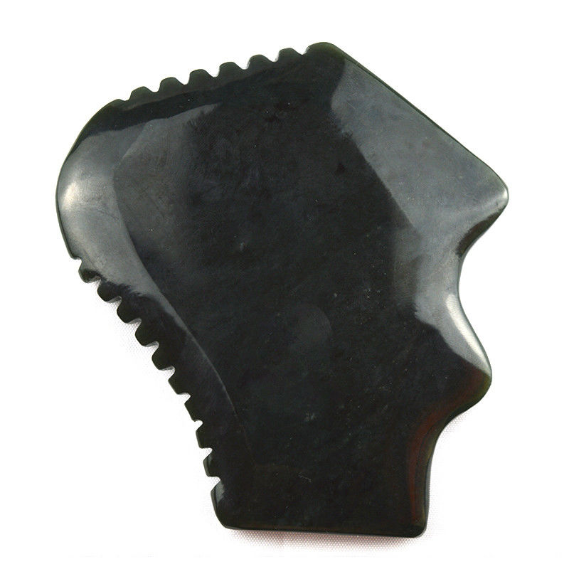 Polierter technischer Nephrit Jade Guasha Werkzeuge Gua Sha Brett zur Verbesserung der Blutzirkulation Form