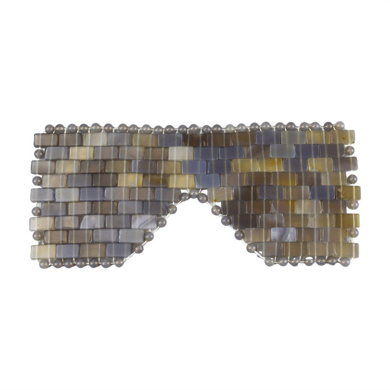 Graue Jade Stein Augenmaske für Massagetools und Heilsteine Achat Gesichtsmaske