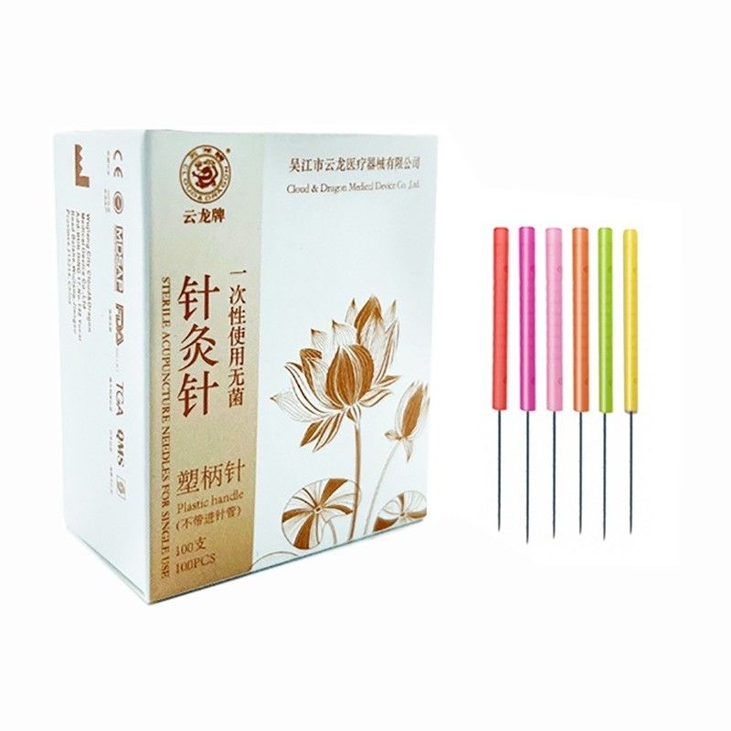 Massagetools 100 PCS weniger Schmerz Farbiger Kunststoffgriff Akupotomie Nadeln Kleines Messer Nadel für ein individuelles Logo erhältlich