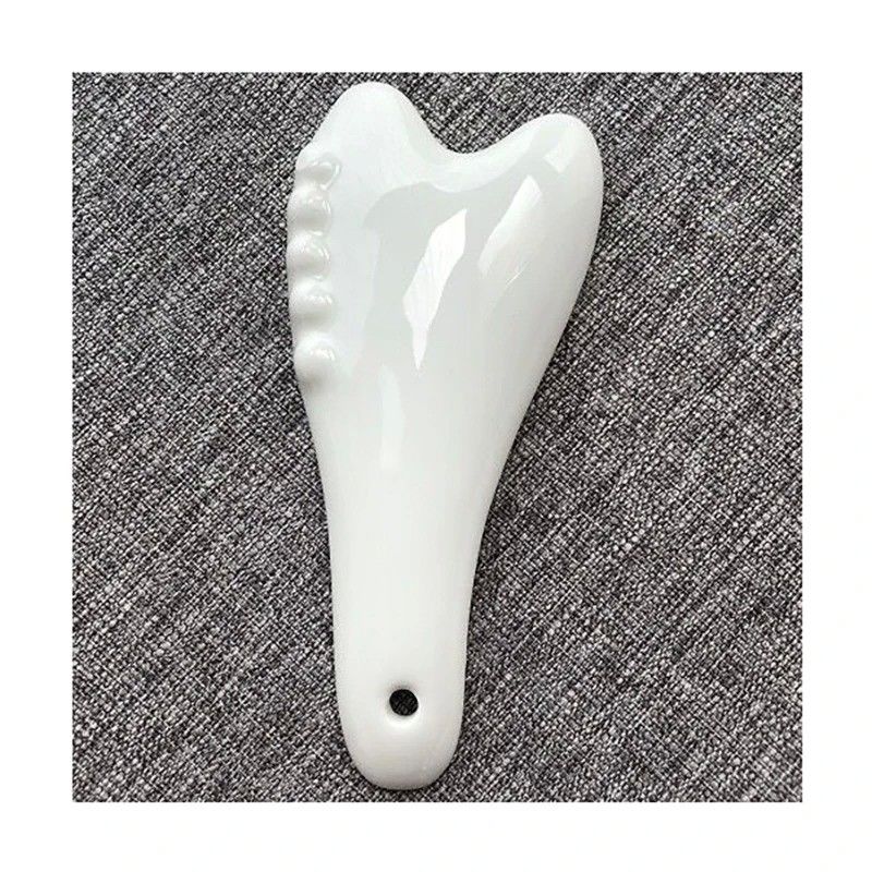 Weißes keramisches Gua Sha Massagetool für Akupressur Gesichts- und Körpermassage