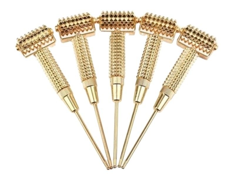 Körpermassage Ausrüstung Spikey Messing Handbuch Akupressur Reflexologie Stick für Gesundheit und Gewebe Massage