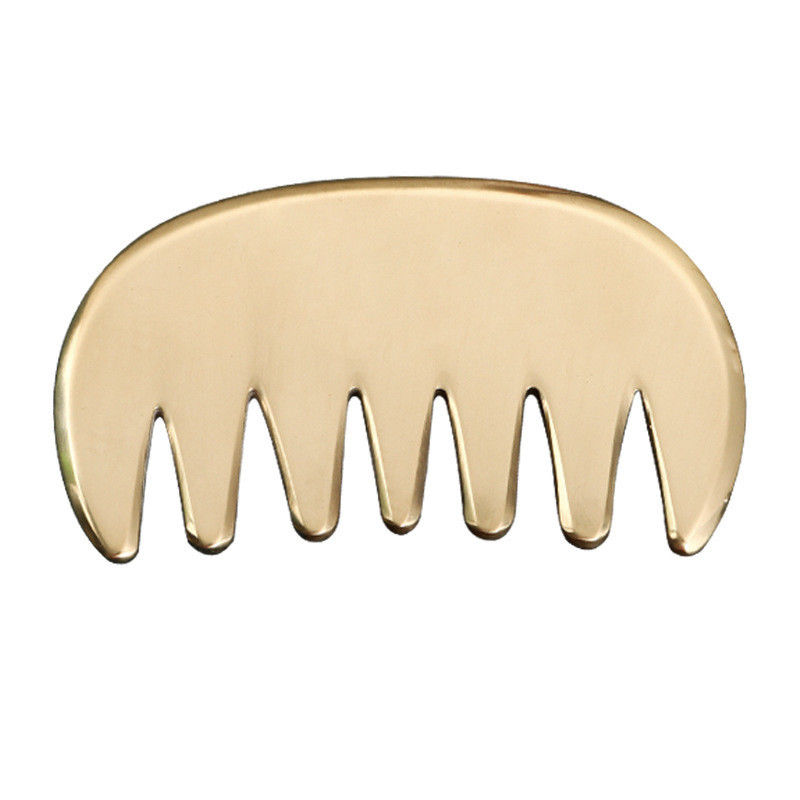 Massage Kamm Siebenzahn Natur Messing Gua Sha Board Kopfhaut Massager Guasha Werkzeug Kopf Haare Gesundheitspflege Salon Schönheit zu Hause