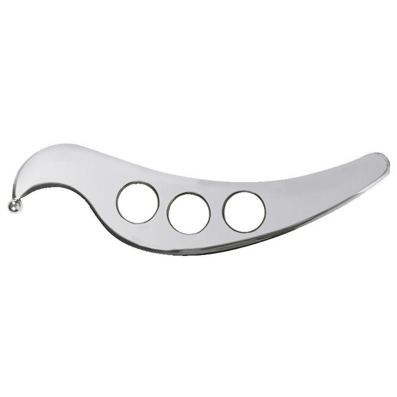 Silberner Gua Sha Kopfhautmassagebrett aus 304 Edelstahl für Muskel-Faszialen Entspannung und Sport Fitness