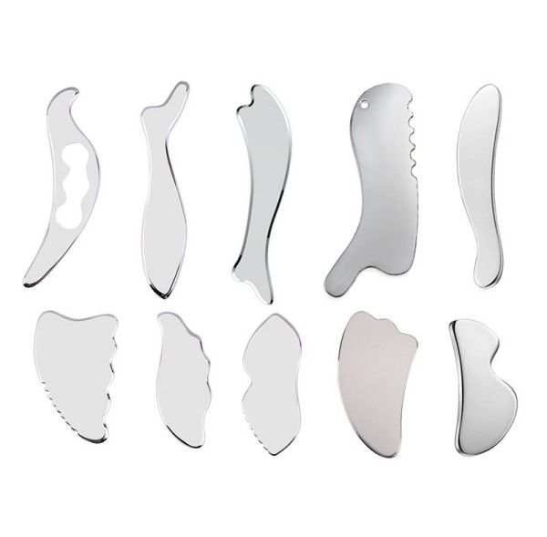 Körper- und Gesichtsmassager Mode Edelstahl Gua Sha Kopfhaut Massagebrett zur Hautrevitalisierung