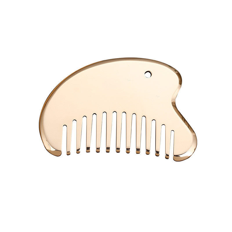 Gold Naturblatz Gua Sha Brett Werkzeug für die Kopfhaut Massage Kamm Guasha Stein Kopf Massager Haar Gesundheit Pflege Salon Schönheit