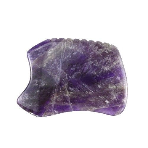 Lila Schrauben Stein Gua Sha Massagetool für Amethyst Kristall Gesichts Guasha Board und Naturjade