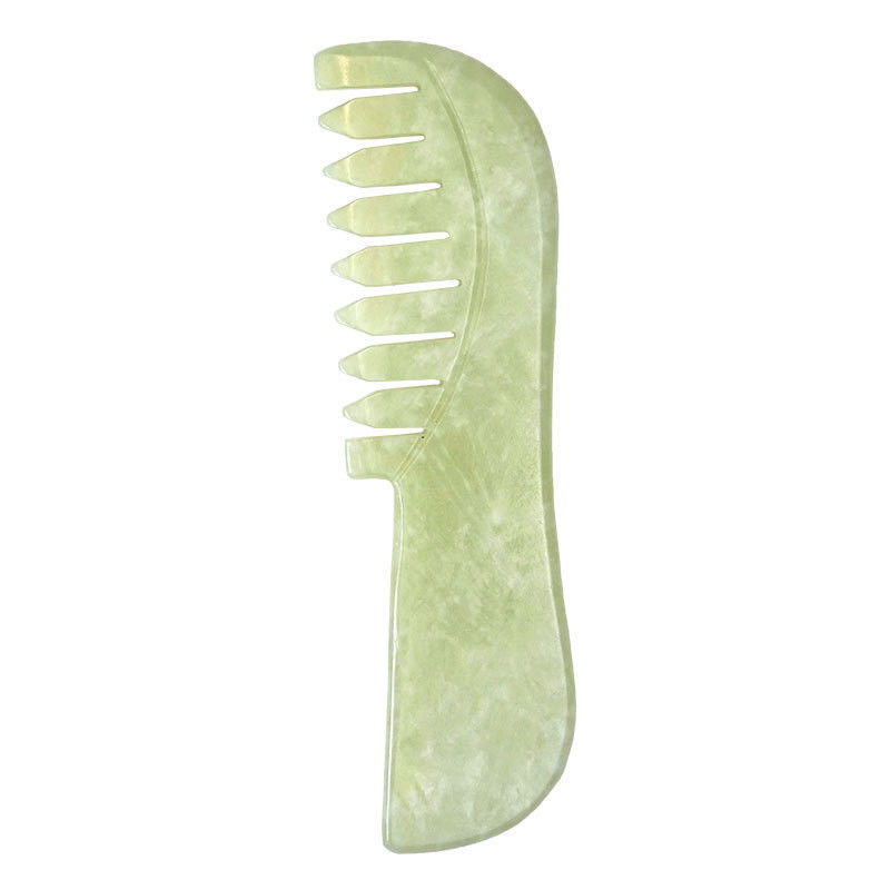 Versorgung Grünes Schaben Jade Gua Sha Stein Gesichtshaar Massage Guasha Kamm Werkzeuge Xiuyu Kamm mit individuellem Logo erhältlichd