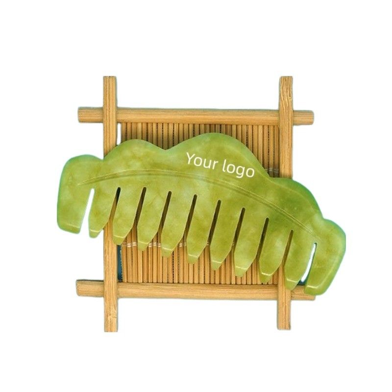 Körpermuskeln Gesundheitsfürsorge 2024 Natürliche Xiuyan Jade Gua Sha Kopfhaut Massage Kamm zum Baggern von Meridianen und Verschönern der Haut