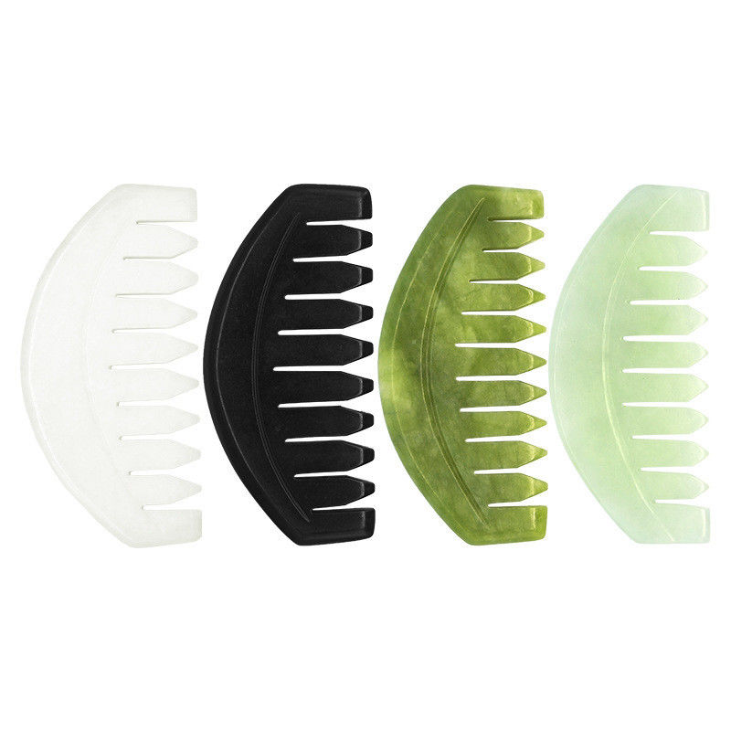 2024 Runde Form Natur Xiuyan Jade Gua Sha Kopfhaut Massage Kamm Kopf Haarpflege Massager Bagger Meridiane Bestseller Produkte