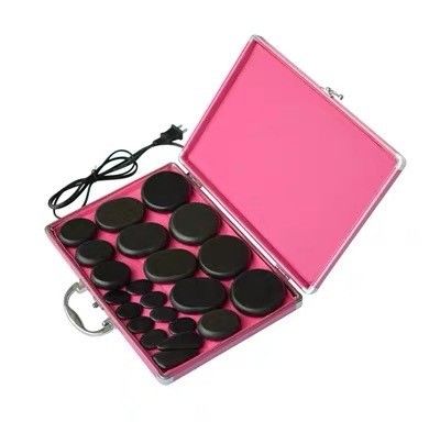 Body Massage Spa Essential 22-Piece Bian Stone Energy Stone Set mit automatischem Thermostatik-Hot Compress und Guasha-Tools