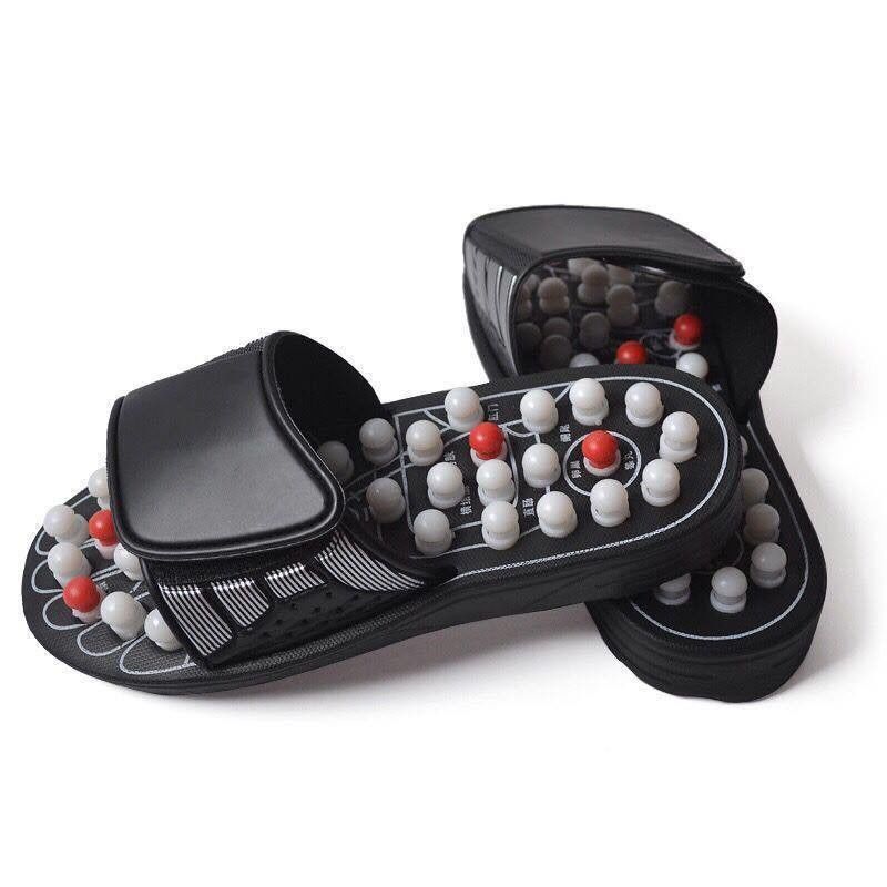 Massagegeräte kundenspezifisches Logo verfügbar Gesundheitsfürsorge Akupunktur Slipper Fußmassager Schuh mit natürlichen Kopfstein