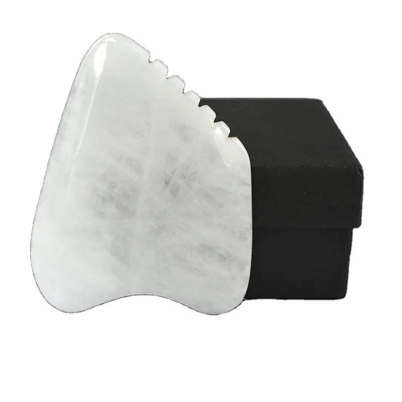 Körpermassager Gua Sha Gesichtsschablone Weißer Jade Stein Guasha Werkzeug für Gesicht und SPA Akupunktur Massage Ausrüstung