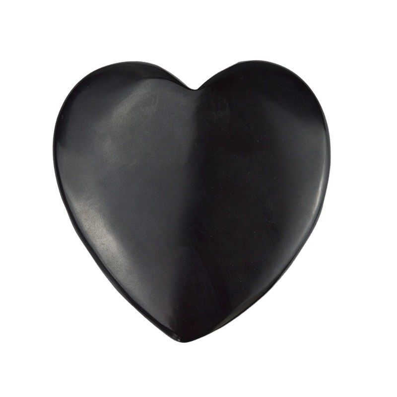2024 Herzform Natürlicher schwarzer Bian Stein Gua Sha Schrauben Massagetool für Lymphdrainage Muskelmassage Funktion
