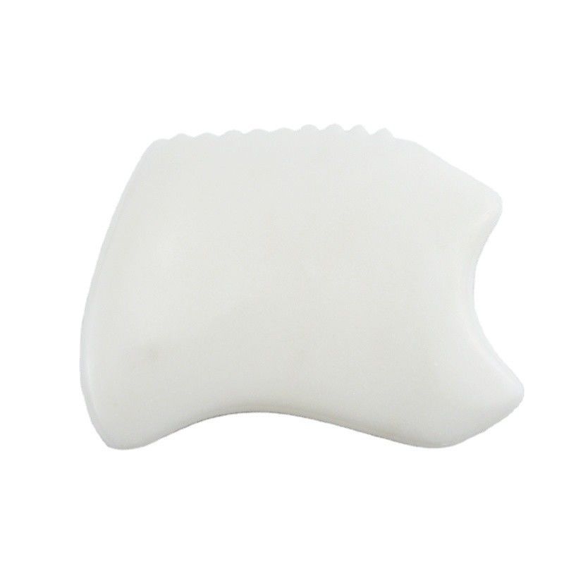 Körpermassager Neuer Stil Reiner natürlicher weißer Jade Gesichts Anti-Aging Gua Sha Board Edelstein Hautpflege Massage Jade Stein Guasha Tool
