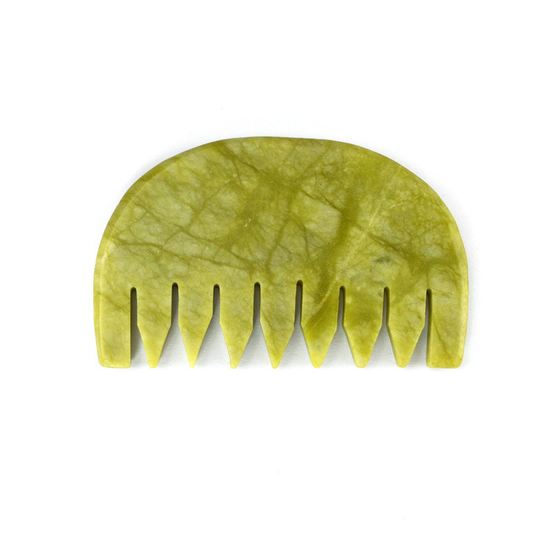 Massage Kamm Stil Natur Xiuyan Jade Gua Sha Kopfhaut Guasha Stein Kopf Massager Haar Gesundheitspflege Salon Schönheitsmittel