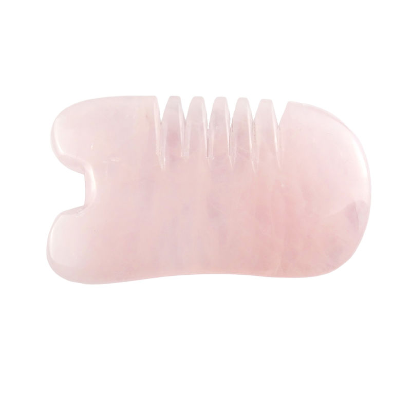 Rose Quarz Gua Sha Kamm Fischform Kopfpflegeprodukt für natürliche Kristallmassage