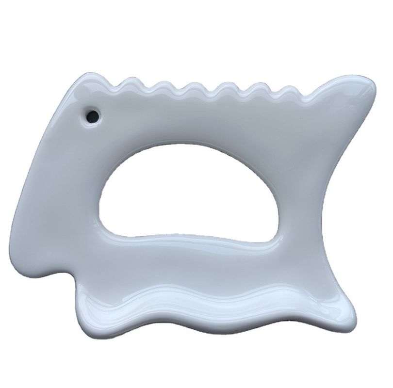 Keramik Gua Sha Gesichtswerkzeug Schraubbrett für beliebtes Design Weiß Ton Körper Guasha Massager