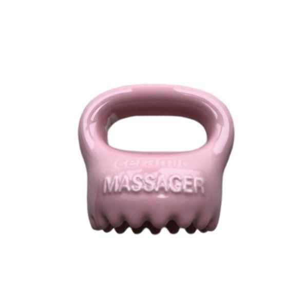 Körpermassage Ausrüstung Keramik Haushalts Rosa Farbe Gua Sha Kopfhaut Massagegerät mit Griff und Spa entspannen Schönheitsmassager