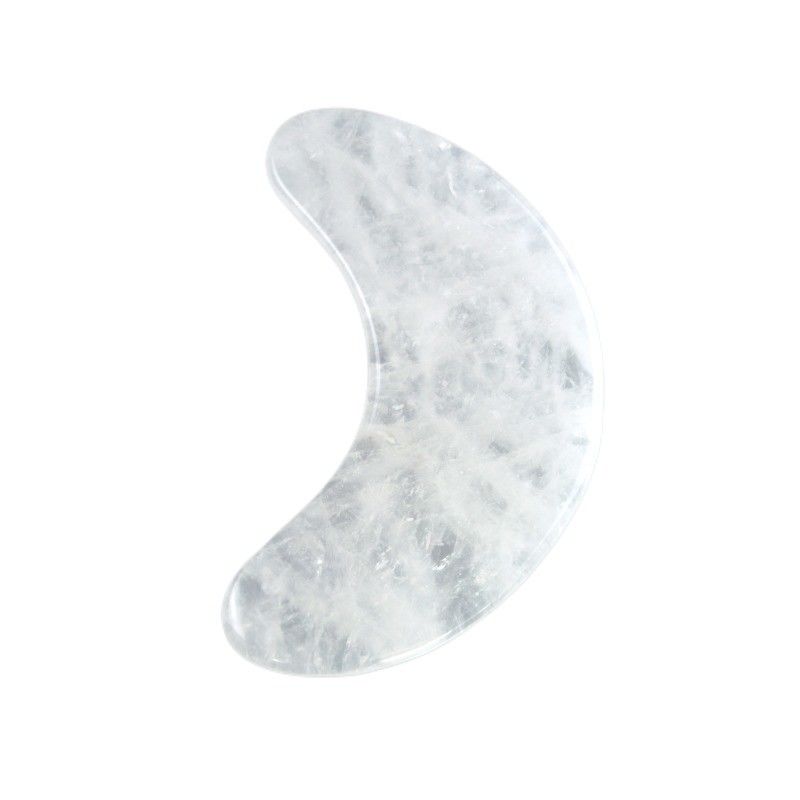 2024 Moon Shape Clear Quarz Gua Sha Scraping Massage Board Guasha Stone Gesichtsmassager für Körpergesundheit und Schönheitspflege