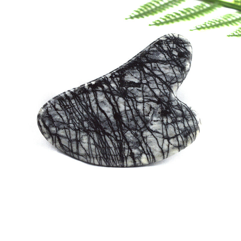 Ganzkörper-Lymphdrainage Herz-Form Picasso Jasper Gua Sha Schrauben Massagebrett Guasha Stein Gesichts-Körper-Massager