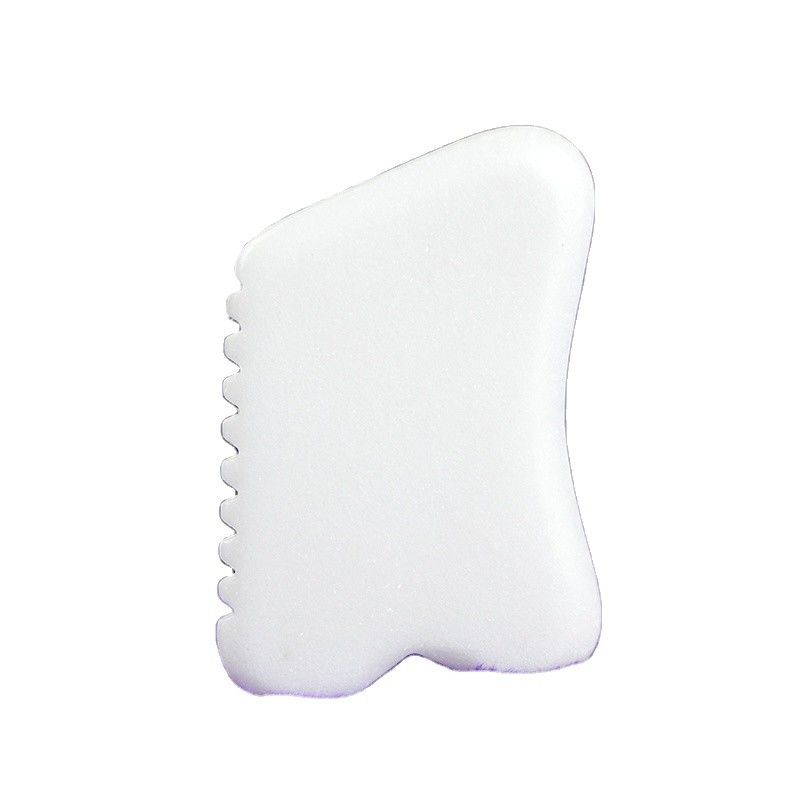 OEM Custom LOGO Weißer Jade Gua Sha Stein Gesichtsmassager Natürlicher Jade Stein Guasha Scraping Massagetool für Gesicht und Körper