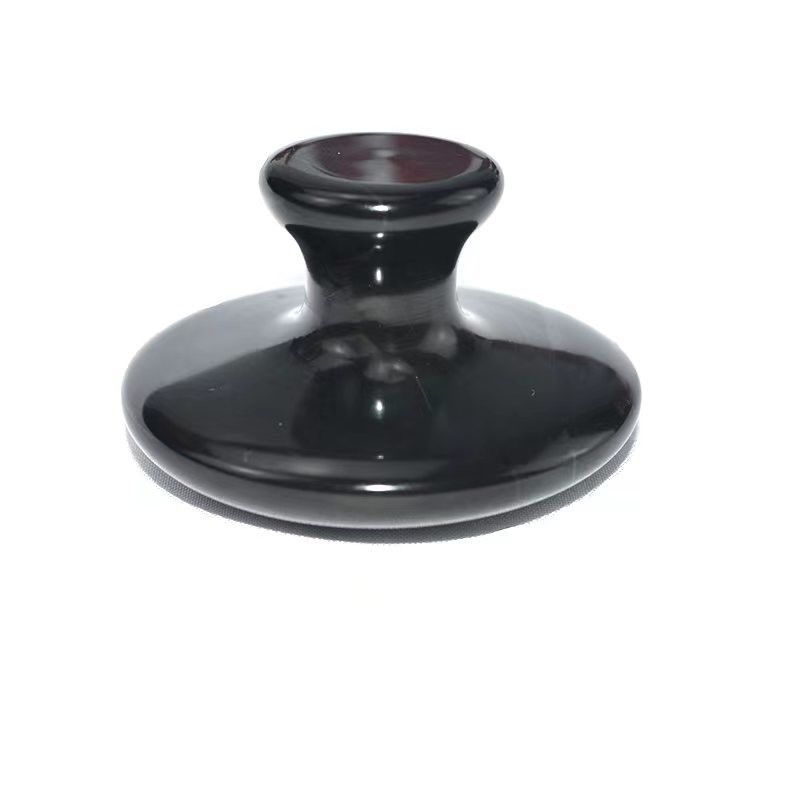 Körpermassage-Werkzeug 2024 Schwarzer Bian Stein Großer Pilzform Gua Sha Massager für Gesichtsmassage und Gesundheitsversorgung 55mm*35mm