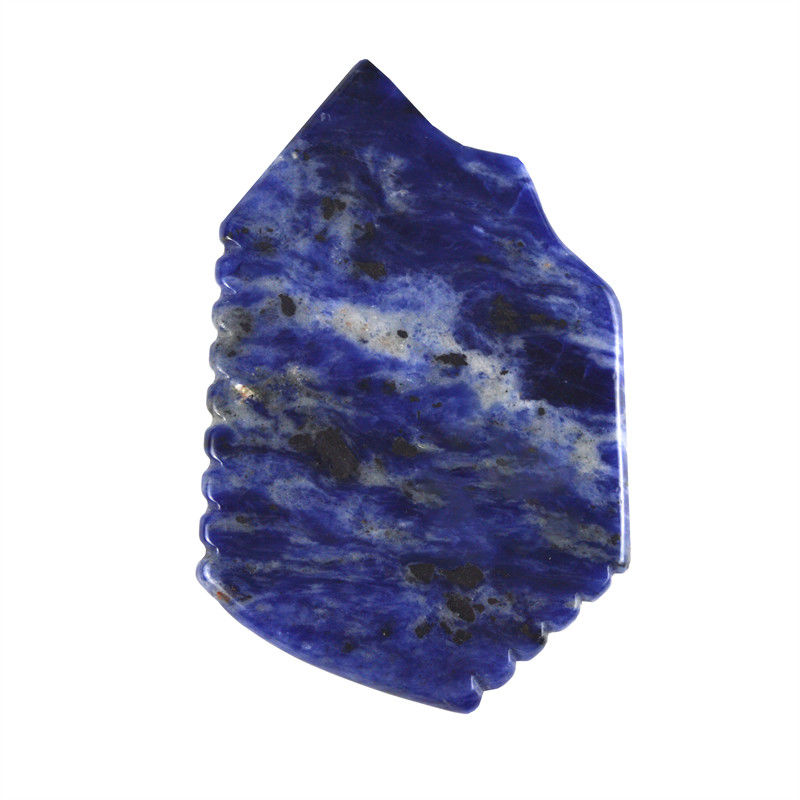 Personalisiertes Logo verfügbard 2024 Blau Sodalite Gua Sha Schrauben Massagebrett für Gesichts- und Körpermassager Spa Stein