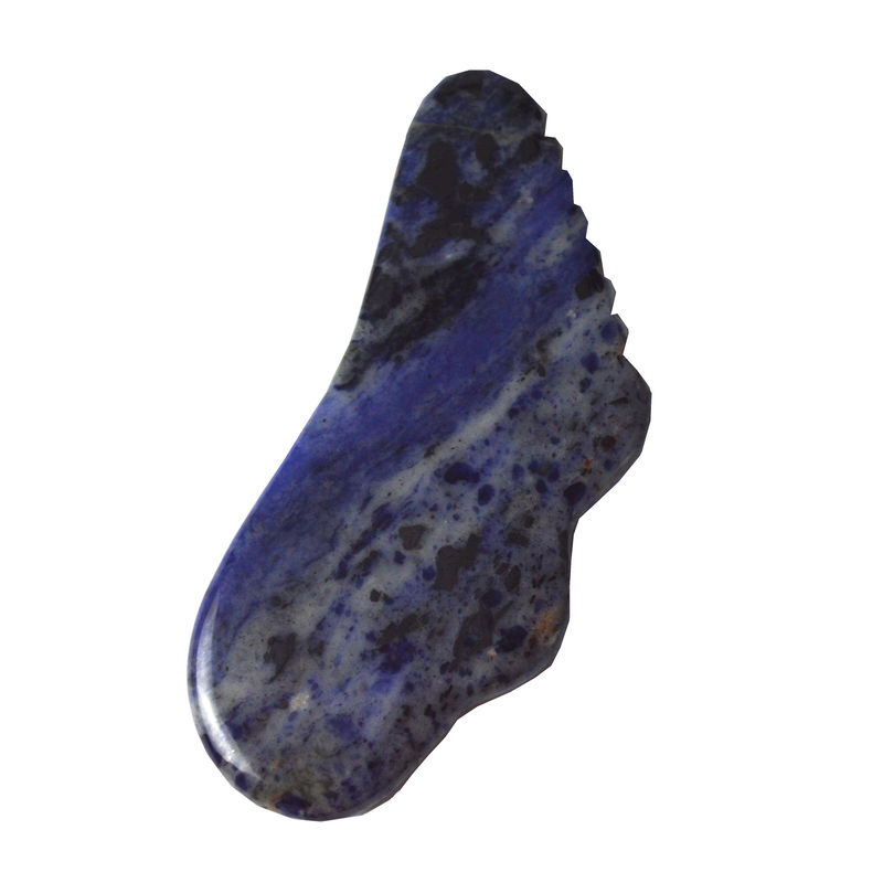 2024 Blauer Sodalit Stein Gua Sha Schaben Masseur Komfortables Massagetool für Gesichtsfalter und Hautschönheit