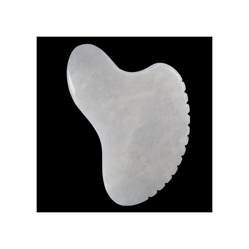 Custom Logo Kristallherz in Form von Weißem Jade Stein Gua Sha Schaben Massagetool für Akupunkturtherapie Gesichtsmassager