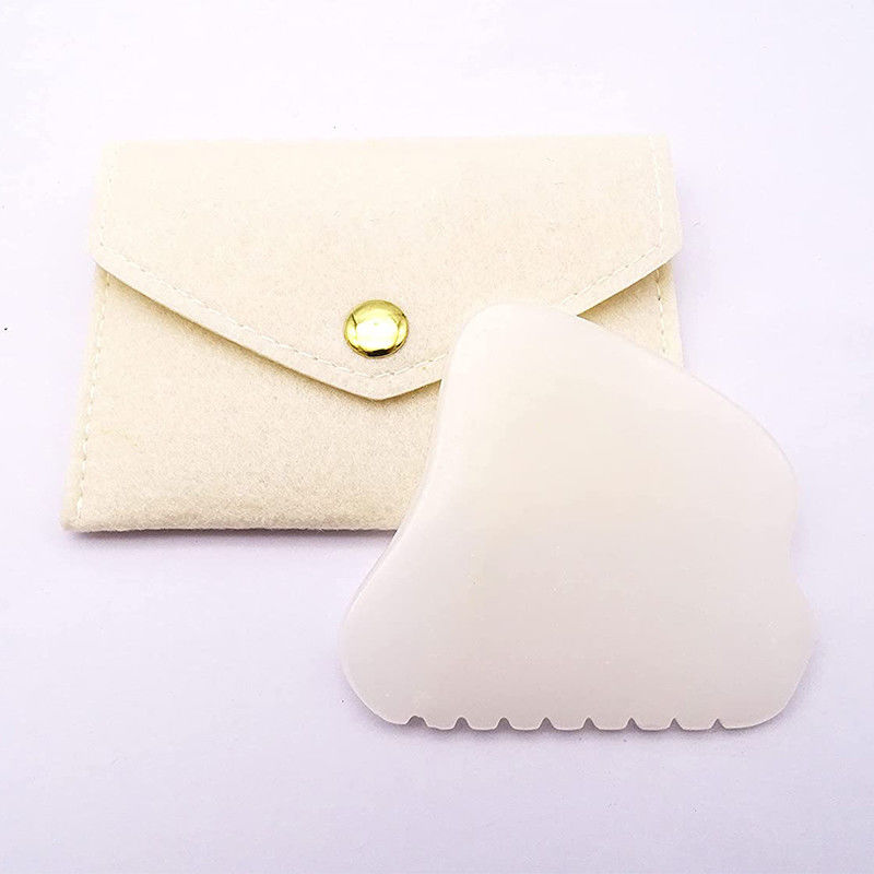 Körpermassager Tragbarer Handheld Afghan White Jade Gua Sha Board für individuell angepasste Gesichts- und Körperpflege