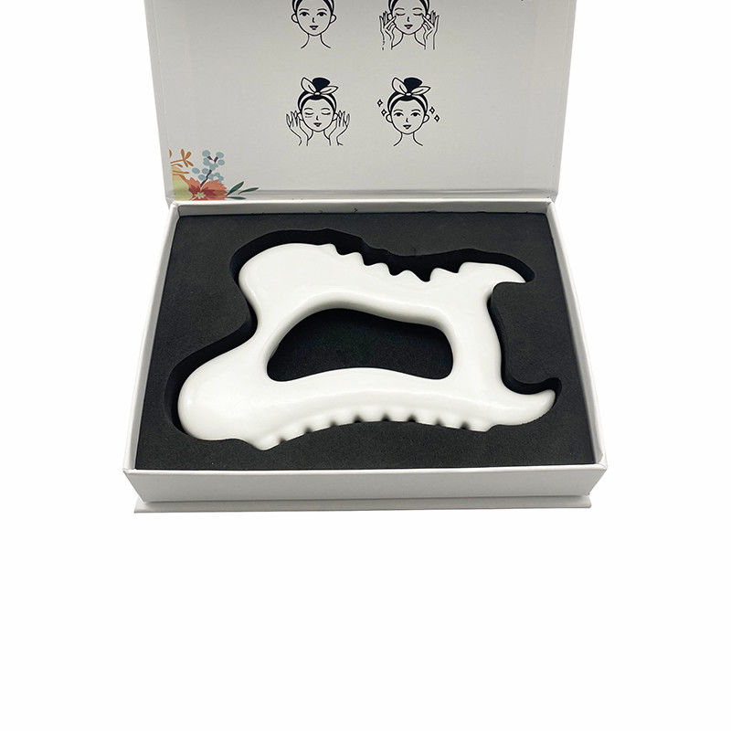 Keramische Gua Sha Gesichtspflege-Tools für das Gesicht Hautpflege-Tools leicht zu enthalten Luxus-Box Tasche und Guide Geschenke für Frauen