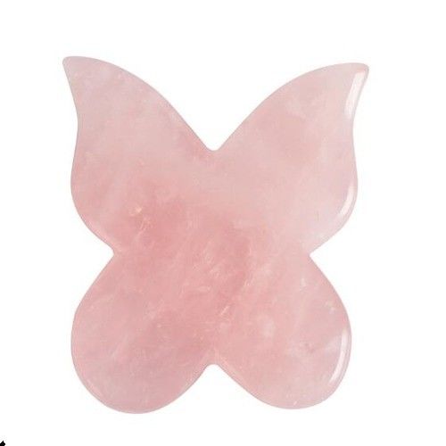 Gesichtsmassager Schmetterlingsform Jade Guasha Massageplatte Naturstein Gua Sha Schaber für den Hals Körper Akupunktur Spa