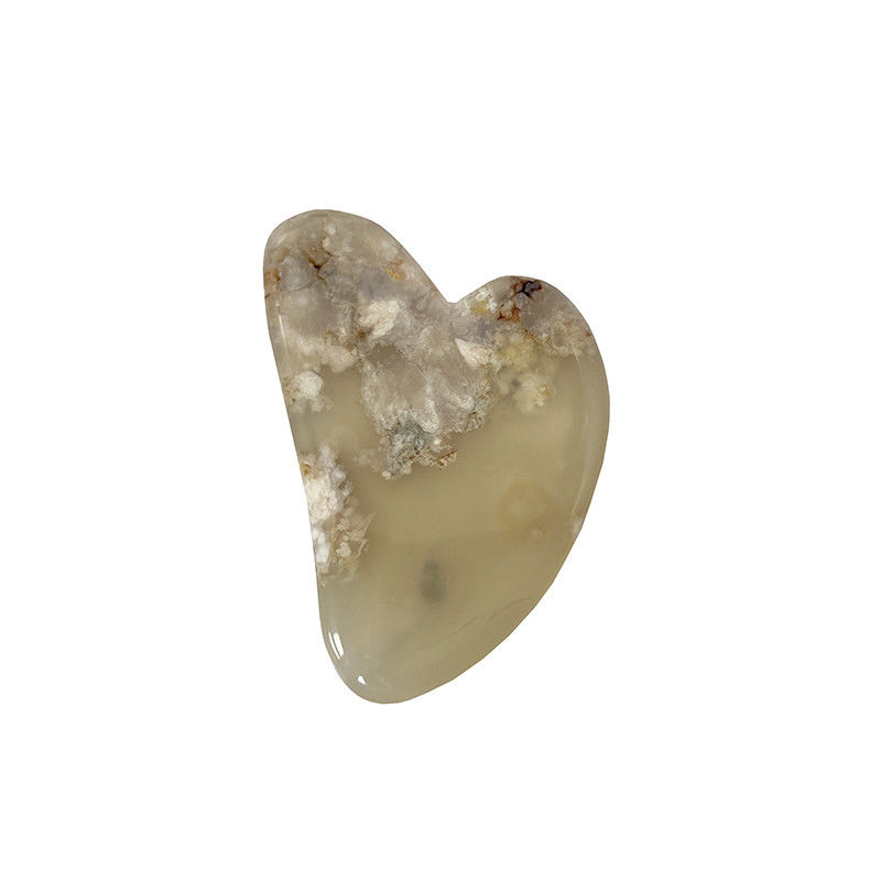 Natürliche Handreparatur Jade Herz geformte Gesichtsmassage Gua Sha Sakura Agate Gesichtsschrauben für die Physiotherapie