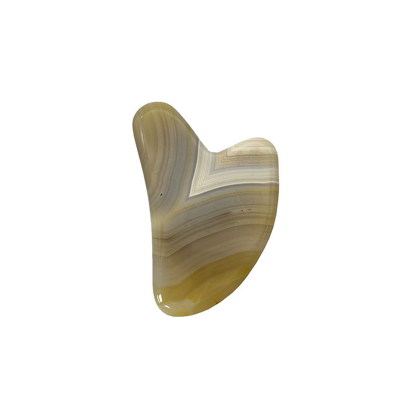 Gestrippte Achat-Jade-Herz-förmige Gua-Sha-Massage zur Handreparatur und natürlichen Haut-Lifting