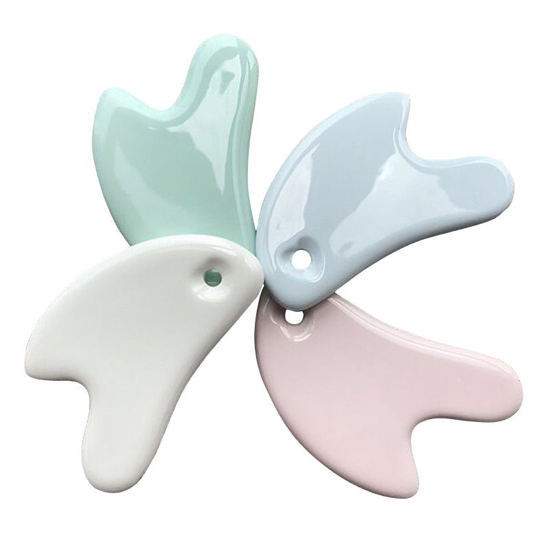 Weiße Herzform Keramik Gua Sha Massagebrett Gua Sha Gesichtsmittel für alle Hauttypen Sauber Anti-Aging