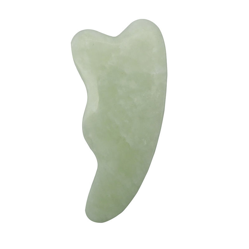 Customized Logo Grün Natur Spa Gua Sha Kopfhaut Massagetool zum Schaben von Gesichts- und Körperhaut Polsterte Guasha Gesichtsmassager