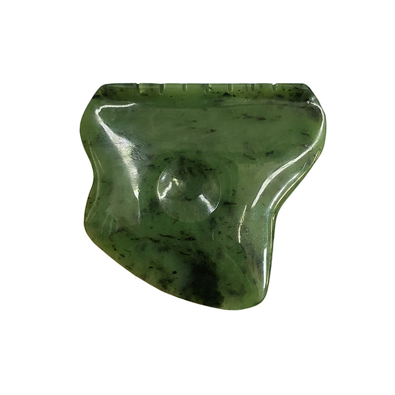 Körpermassager Grün Nephrit Jade Gua Sha Schaben Massagetool für Gesichtsspannung und Selbsthilfe
